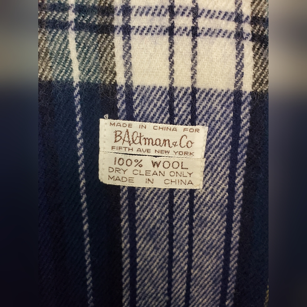 B Altman & Co Fifth Avenue New York Vintage Men's Plaid Scarf 100% Wool - Picture 4 of 5